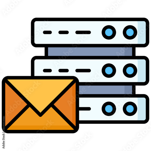 Hosting services lineal color icon. Simple vector icon design in lineal color style. Editable vector format