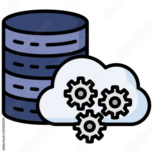Data management lineal color icon. Simple vector icon design in lineal color style. Editable vector format