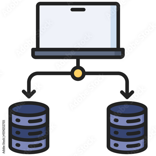 Server control lineal color icon. Simple vector icon design in lineal color style. Editable vector format