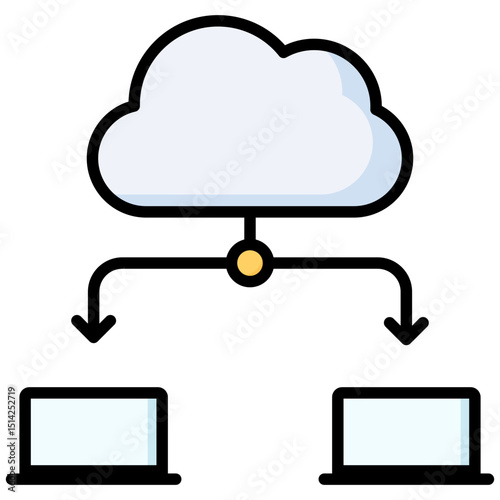 Cloud lineal color icon. Simple vector icon design in lineal color style. Editable vector format
