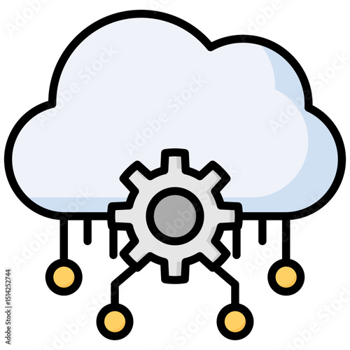 Cloud lineal color icon. Simple vector icon design in lineal color style. Editable vector format
