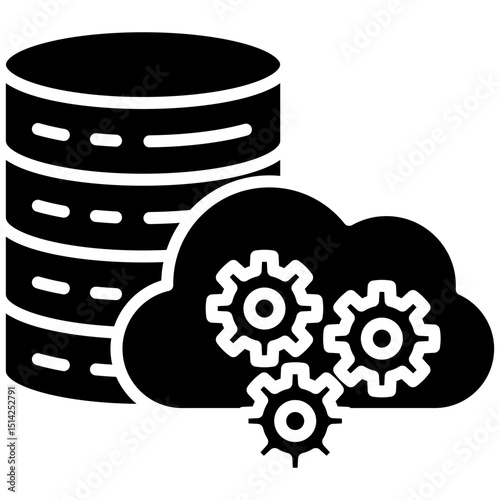 Data management gylph icon. Simple vector icon design in gylph style. Editable vector format