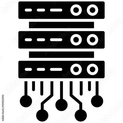 Database gylph icon. Simple vector icon design in gylph style. Editable vector format