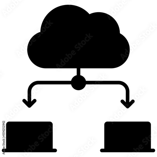 Cloud gylph icon. Simple vector icon design in gylph style. Editable vector format