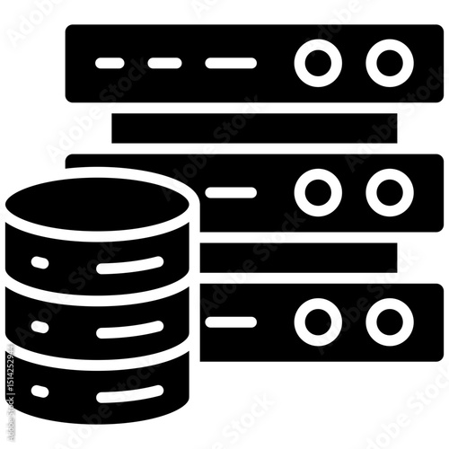 Database storage gylph icon. Simple vector icon design in gylph style. Editable vector format