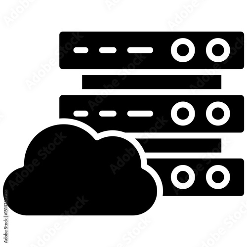 Cloud data gylph icon. Simple vector icon design in gylph style. Editable vector format