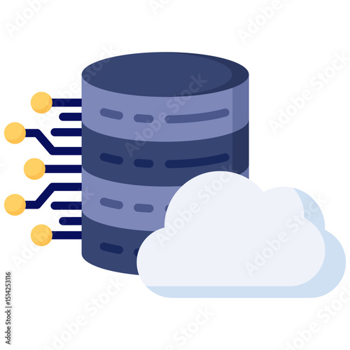 Web hosting flat color icon. Simple vector icon design in flat color style. Editable vector format