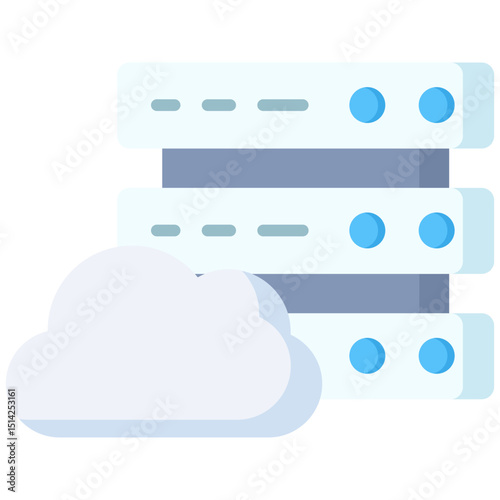Cloud data flat color icon. Simple vector icon design in flat color style. Editable vector format