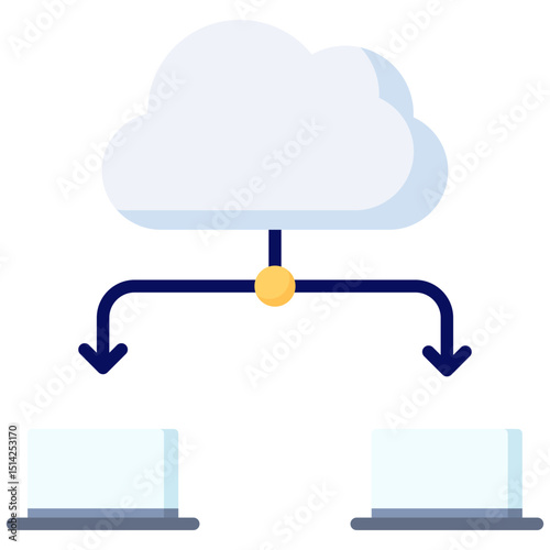 Cloud flat color icon. Simple vector icon design in flat color style. Editable vector format