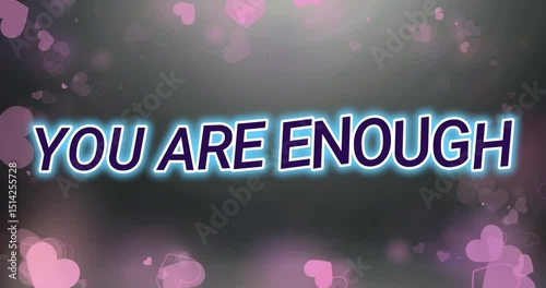 you are enough with stylish font and solid background