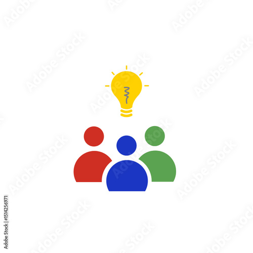 vector lamp idea team work success concept