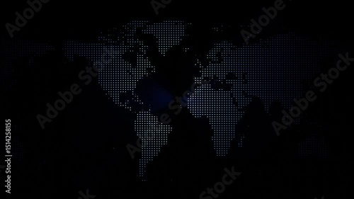 Blue Neon Dotted World Map Variation