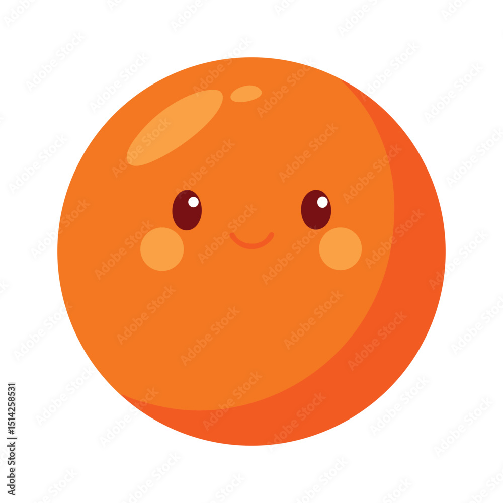 Obraz premium Orange Gumball with Playful Face and Glossy Finish