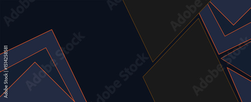 Dark blue and gold luxury line overlap layered abstract background, with lighting effect for branding and wallpaper