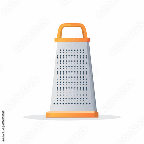 Modern grater with basic lines and texture dots, perfect for food prep graphics.