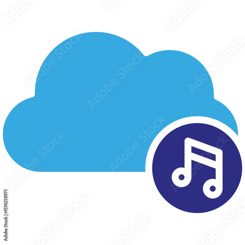 Cloud solid dual color icon. Simple vector icon design in solid color style. Editable vector format