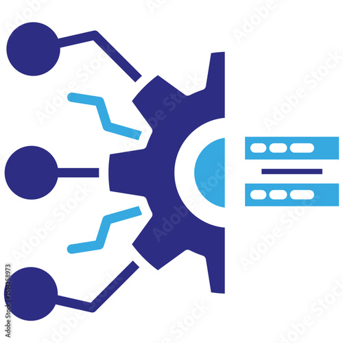 Digital asset management solid dual color icon. Simple vector icon design in solid color style. Editable vector format