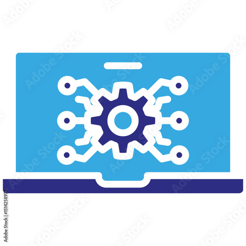 Software development solid dual color icon. Simple vector icon design in solid color style. Editable vector format
