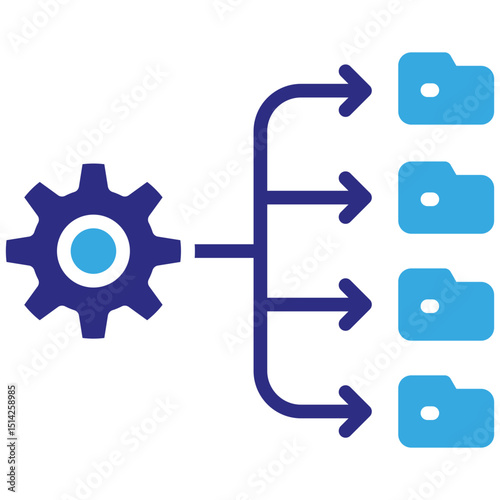 Folder management solid dual color icon. Simple vector icon design in solid color style. Editable vector format