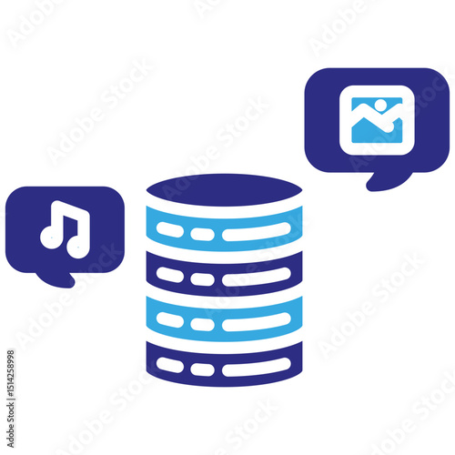 Database solid dual color icon. Simple vector icon design in solid color style. Editable vector format
