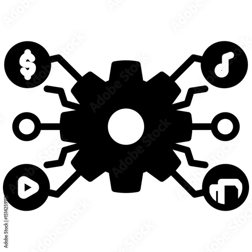 Digital asset mixed glyph icon. Simple vector icon design in glyph style. Editable vector format
