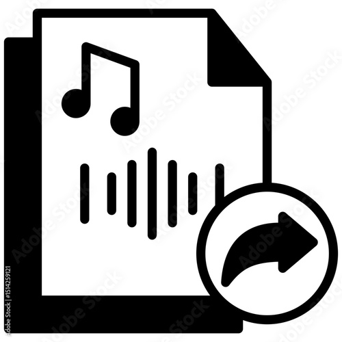 Music distribution mixed glyph icon. Simple vector icon design in glyph style. Editable vector format