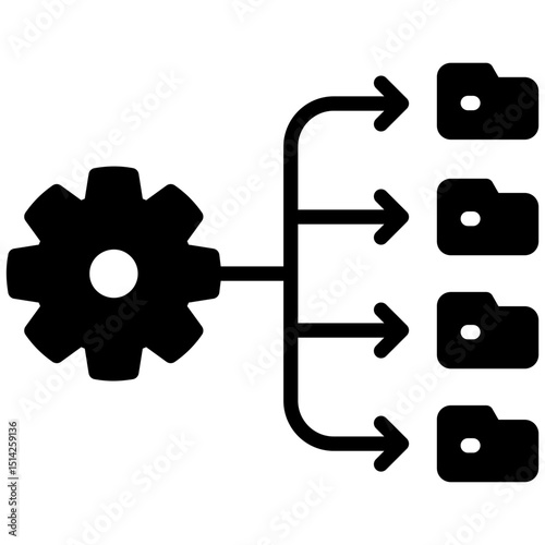 Folder management mixed glyph icon. Simple vector icon design in glyph style. Editable vector format