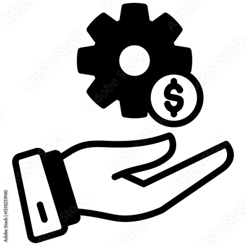 Money  mixed glyph icon. Simple vector icon design in glyph style. Editable vector format