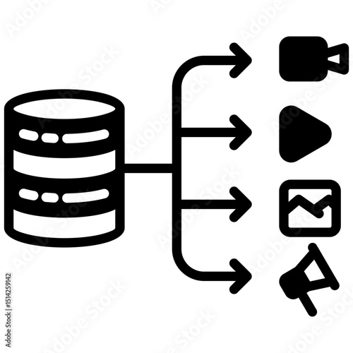Content mixed glyph icon. Simple vector icon design in glyph style. Editable vector format