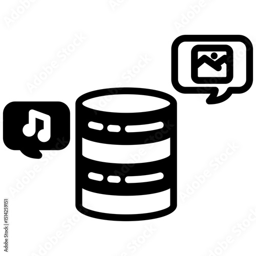 Database mixed glyph icon. Simple vector icon design in glyph style. Editable vector format