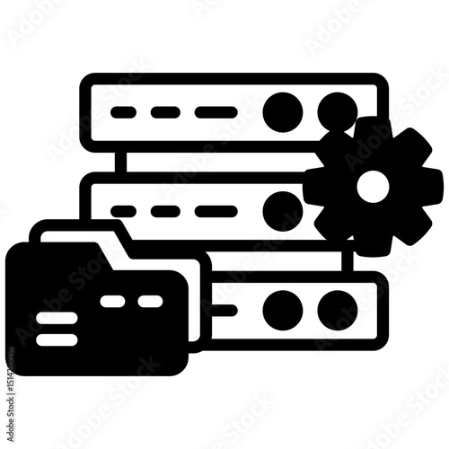 Organizing mixed glyph icon. Simple vector icon design in glyph style. Editable vector format