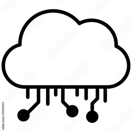 Cloud mixed glyph icon. Simple vector icon design in glyph style. Editable vector format