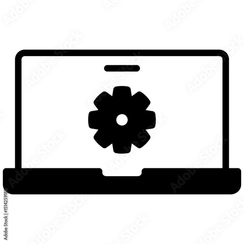 Laptop mixed glyph icon. Simple vector icon design in glyph style. Editable vector format