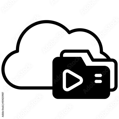 Video mixed glyph icon. Simple vector icon design in glyph style. Editable vector format
