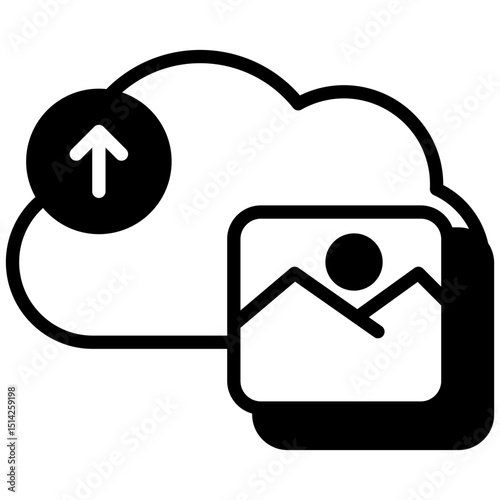 Upload mixed glyph icon. Simple vector icon design in glyph style. Editable vector format