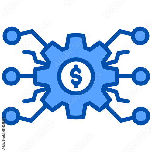 Money blue color icon. Simple vector icon design in blue color style. Editable vector format