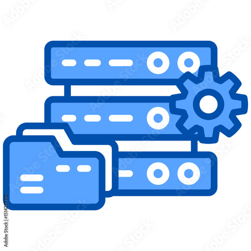 Organizing blue color icon. Simple vector icon design in blue color style. Editable vector format