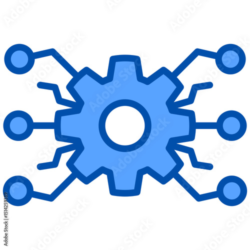 Technology blue color icon. Simple vector icon design in blue color style. Editable vector format