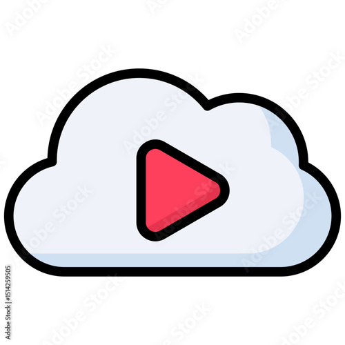 Cloud lineal color icon. Simple vector icon design in lineal color style. Editable vector format