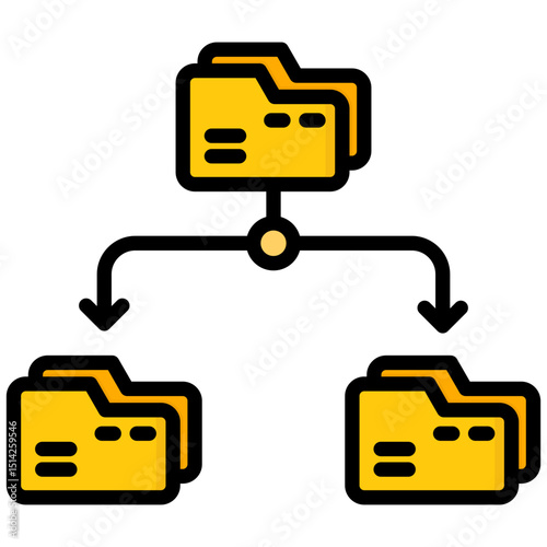 Data management lineal color icon. Simple vector icon design in lineal color style. Editable vector format