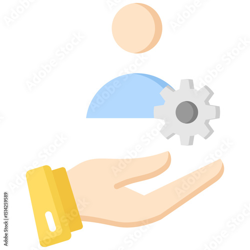 Manager flat color icon. Simple vector icon design in flat color style. Editable vector format