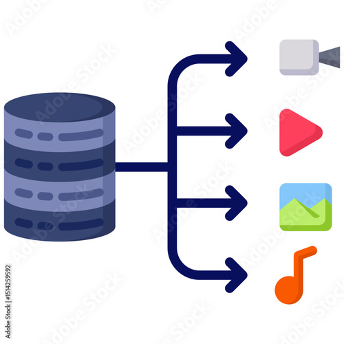 Content flat color icon. Simple vector icon design in flat color style. Editable vector format
