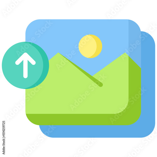 Picture flat color icon. Simple vector icon design in flat color style. Editable vector format