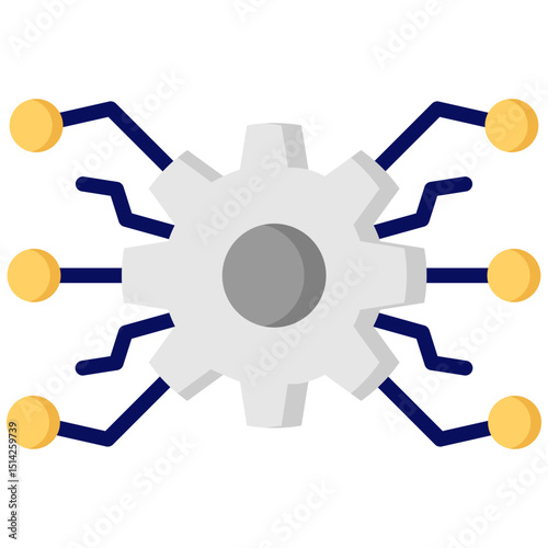 Technology flat color icon. Simple vector icon design in flat color style. Editable vector format