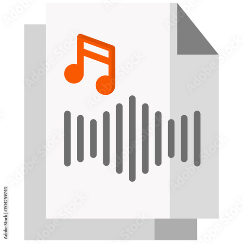Audio asset flat color icon. Simple vector icon design in flat color style. Editable vector format