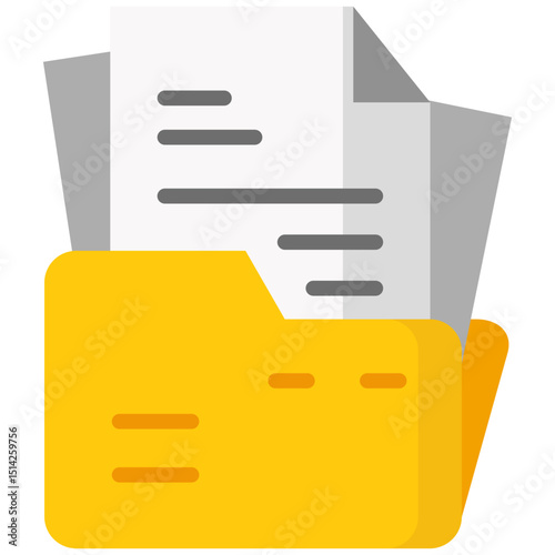 Document flat color icon. Simple vector icon design in flat color style. Editable vector format