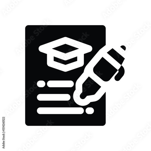 curriculum glyph icon. Strong and solid vector icon for websites, mobile interfaces, presentations, and visual branding. High quality and easy to edit.