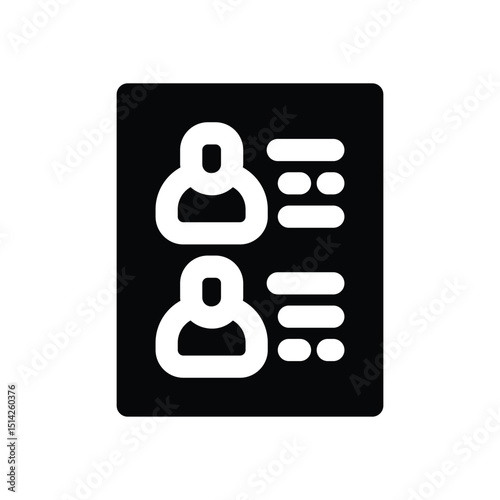 attendance glyph icon. Strong and solid vector icon for websites, mobile interfaces, presentations, and visual branding. High quality and easy to edit.