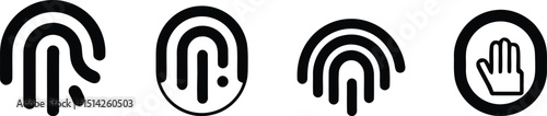 Vector Illustration of a Digital Fingerprint ID Icon for Security and Biometrics

