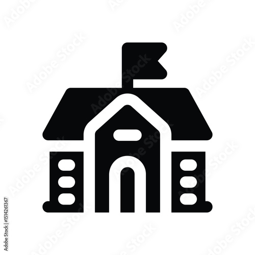 school glyph icon. Strong and solid vector icon for websites, mobile interfaces, presentations, and visual branding. High quality and easy to edit.